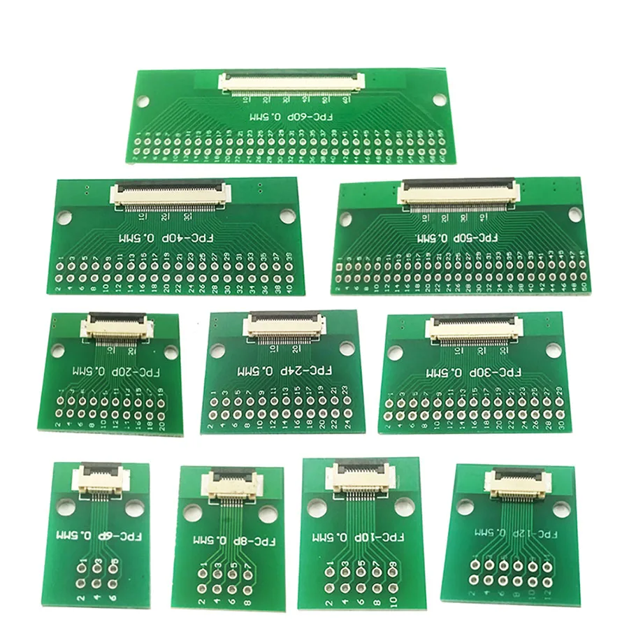 FPC кабель 6 8 10 12 20 30 40 50 60PIN 0 5 мм шаг и 24 26 34 40Pin 1 разъем SMT адаптер каждый шт. |