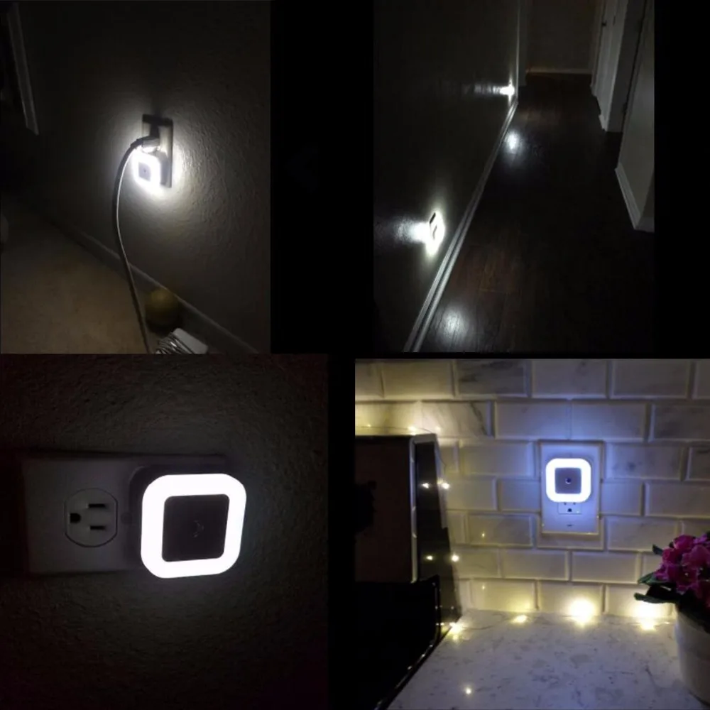 13 Light Sensor Control Night Light Mini EU US Plug Square wc toilet light Bedroom lamp For Baby Gift Romantic Colorful Lights