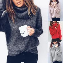 ZOGAA новые зимние платья для женщин свитер большого размера с высоким воротом зимняя одежда женский свитер плюс размер 5XL