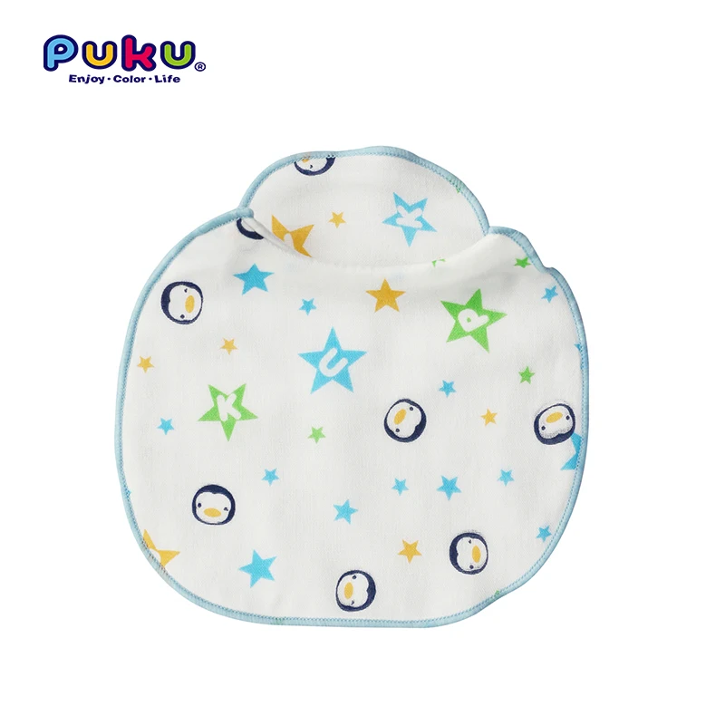 PUKU Newborn Gauze Bib Baby Baberos Bandana 2pcs Kids Handkerchief Cotton Saliva Towel Feeding Washcloths Waterproof Slabber  (1)
