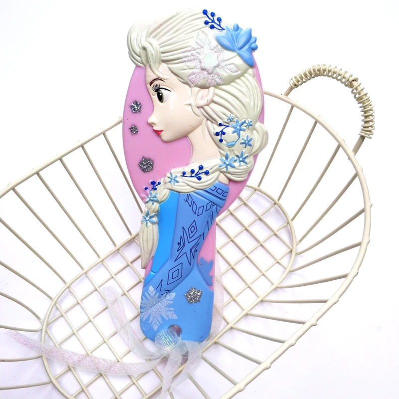 Disney princess frozen Hair Brush brosse cheveux Kids Gentle Anti-static Brush Curly Tangle Mermaid Bristles Handle Tangle Comb