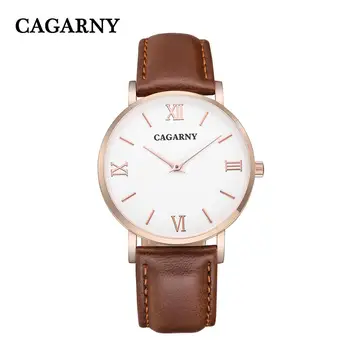 

New CAGARNY Men's Luxury Fashion Trend Simple Sports Business Quartz Watch Leather Strap Quality Clock Relogio Montre Wrist