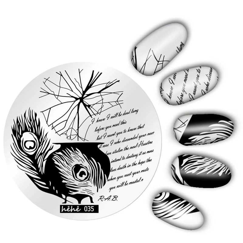 

New Hehe Series nail template Nail Art Image Stamp Women Cartoon Pretty Cute Round Stamping Plates Manicure Template