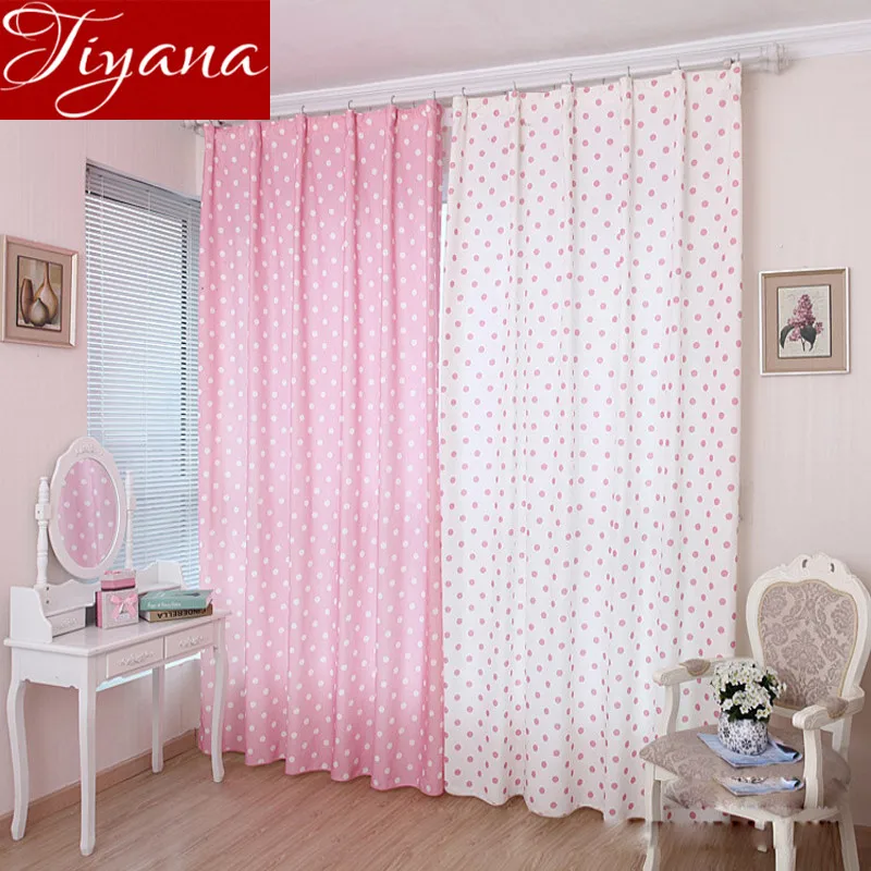 Small Dot Pattern font b Curtains b font Korean Fresh Semi Shade font b Curtains b