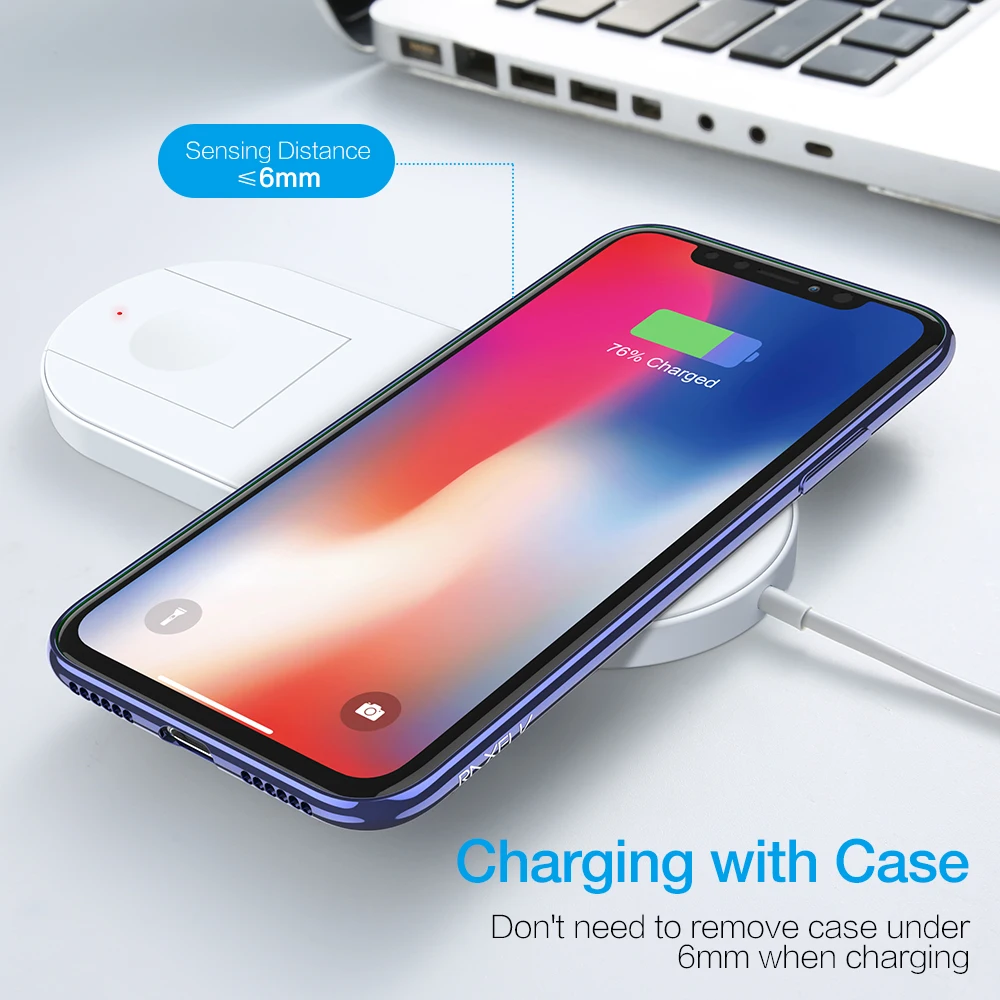 RAXFLY 2 в 1 Qi Беспроводное зарядное устройство для iPhone XS XR X 8 Plus Apple Watch 3 10 Вт Быстрая