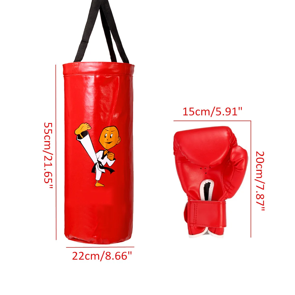 Boxing Bag Children Sandbag /& Gloves Set Junior Training Punching Home Sport