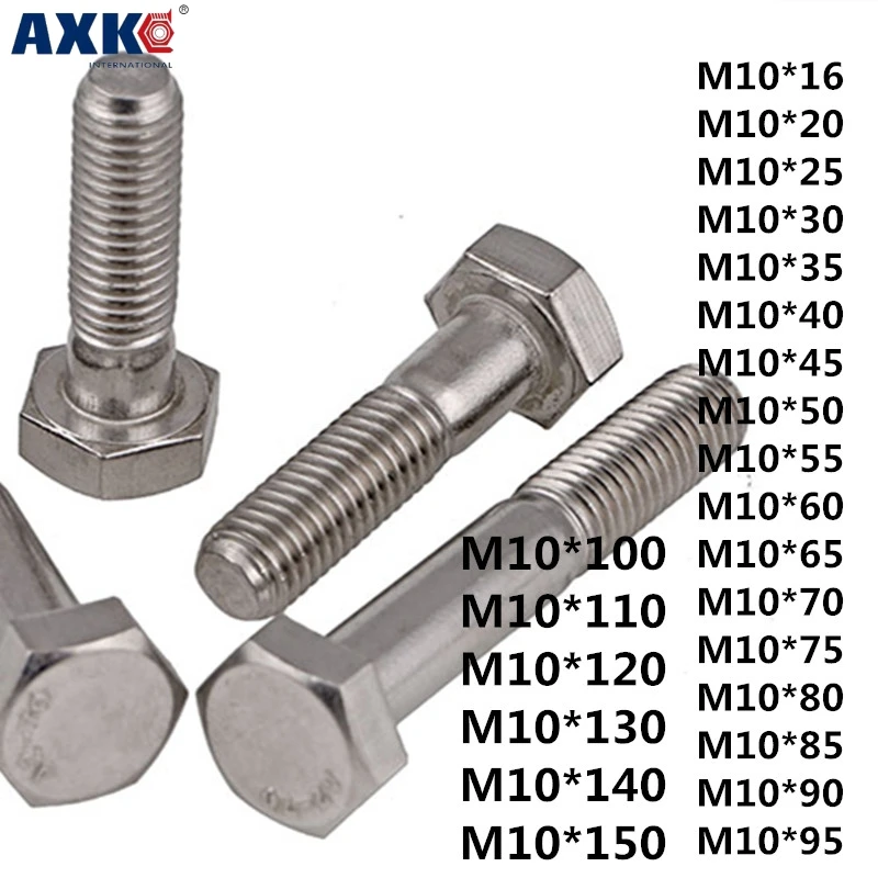 

AXK 1pcs 201 stainless steel hex bolt Hexagon socket head screw M10*16-150mm