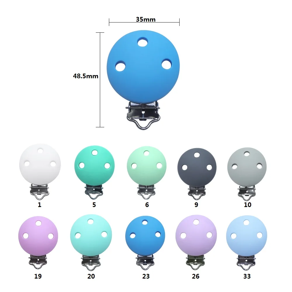 Titular da Chupeta Contas de Colar Brinquedo de Dentição do Bebê Joepada Lote Silicone Nipple Clips Forma Redonda Fazer Acessórios 10 Pçs - 4 Cheap Mordedores p bebê