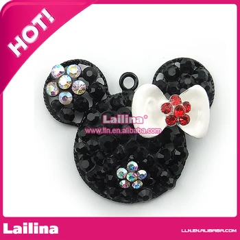 

Black white crystal minnie pendants hot sell