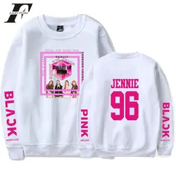 Bts LUCKYFRIDAYF 2018 Blackpink kpop Негабаритных Толстовки swatshirts для женщин Дженни идол черный, розовый принт пуловер без капюшона одежда