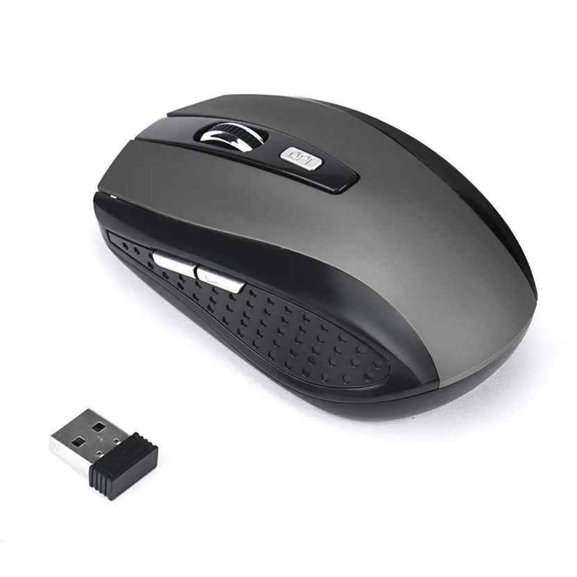 Производства Mosunx mecall Tech 2,4 GHz Беспроводная игровая мышь USB приемник Pro Gamer для ПК ноутбука рабочего стола - Цвет: Серый