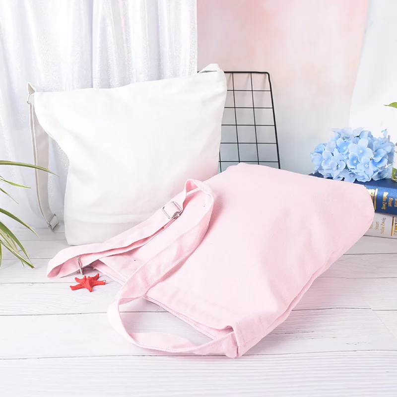1PC Fashion Shoulder Bag Canvas Women Bag Pure Color Casual Reusable Cotton Messenger Bags Tote Top-Handle Bags