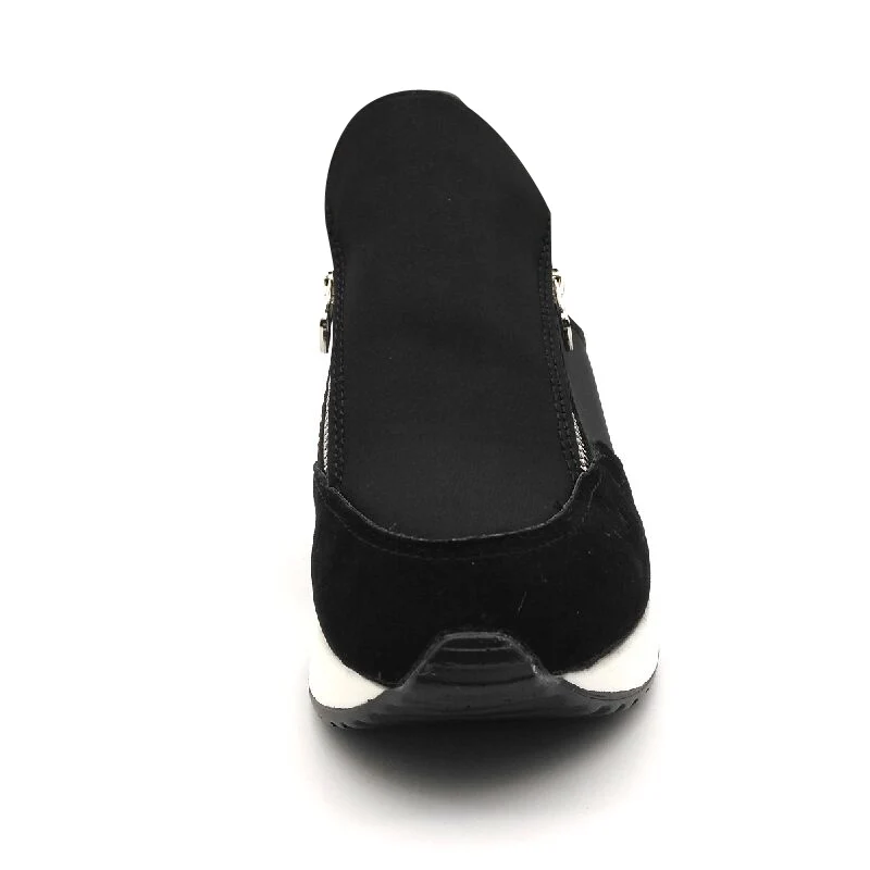 E TOY WORD women sneakers running hiking thick sole Platform Wedge Shoes Woman Comfort Spring Autumn Fashion Ladies Black Shoes
