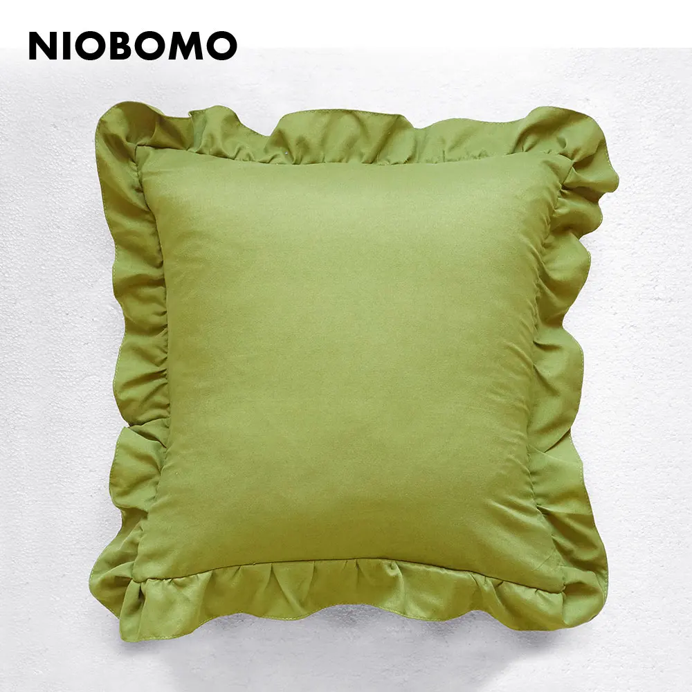 Buy Niobomo Solid Color Ruffled Side Pillow Sham