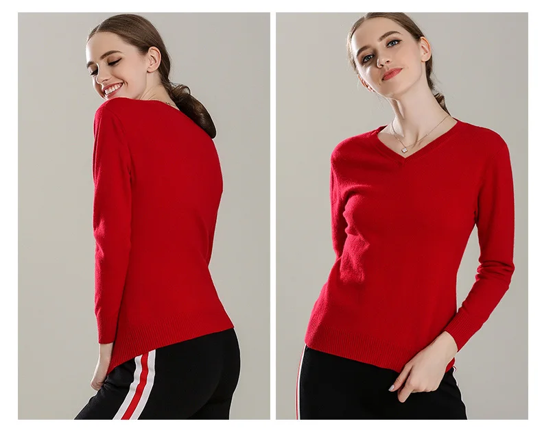 Горячая Распродажа, Женский пуловер из 100 кашемира с v-образным вырезом, цвета, базовый стиль, женский джемпер, теплый зимний, необходимый, подходит ко всему, свитер