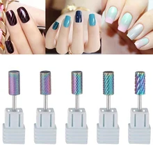 1 шт. Радужное сверло для ногтей Маникюрные заусенцы из карбида вольфрама биты для ногтей инструмент для дизайна ногтей электрические сверла аксессуары инструменты