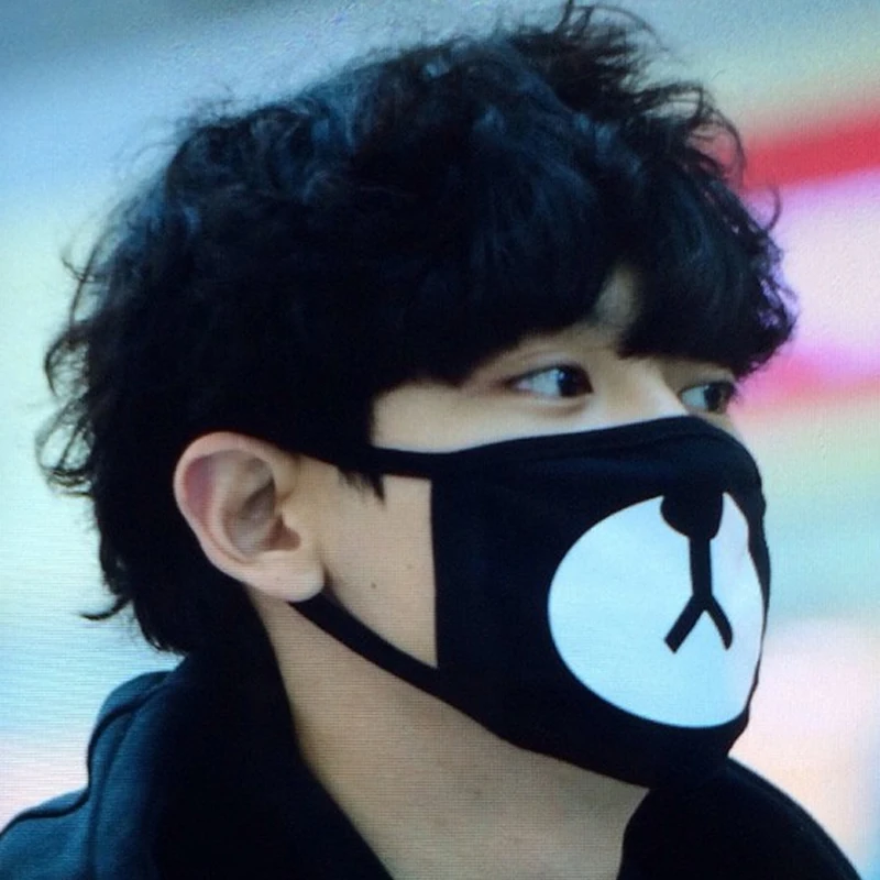 Унисекс черный медведь Велоспорт Анти-пыль Инструмент хлопок милый медведь рот маска для лица корейский стиль Kpop EXO