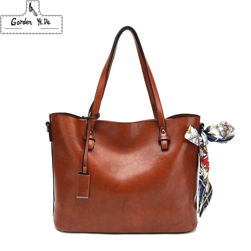 

Brand Simple High-capacity Handbag 2019 Fashion Hobos Women PU Leather Shoulder Bags Ladies Casual Tote Bag Sac Femme Big Purse
