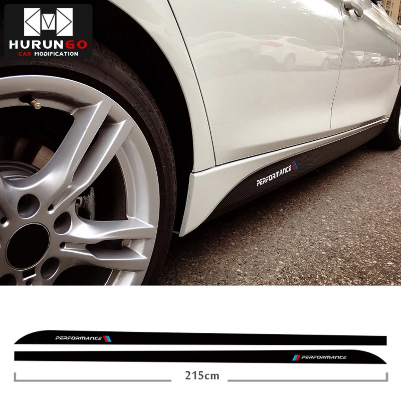 

For BMW F30 F31 F32 F33 F22 F23 F15 F85 F10 E60 E61 G30 E90 M Performance sticker 5D Carbon Fibre Side Skirt Sill Racing Stripe