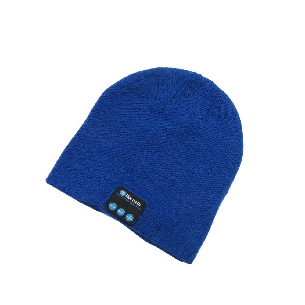 Bluetooth Beanie наушники шапка беспроводные наушники мягкая теплая шапка с микрофоном Музыка Mp3 гарнитура fone de ouvido для Umidigi Redmi 8A - Цвет: Blue