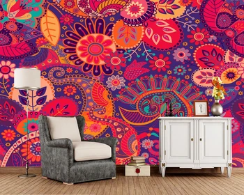 

Custom papel de parede floral, cartoon floral wallpaper mural for living room children room sofa TV background wall wallpaper