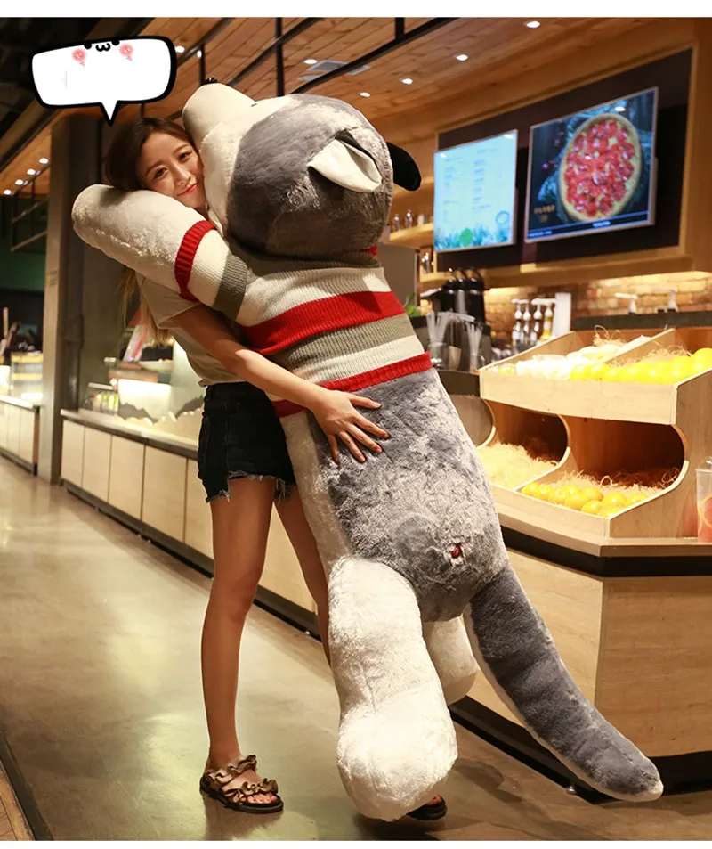 Pop Jumbo Animal Husky Plush Toy Giant Stuffed Cartoon Dog Doll Sleeping Pillow for Girlfriend Gift Decoration 150cm 170cm 190cm DY50439 (14)