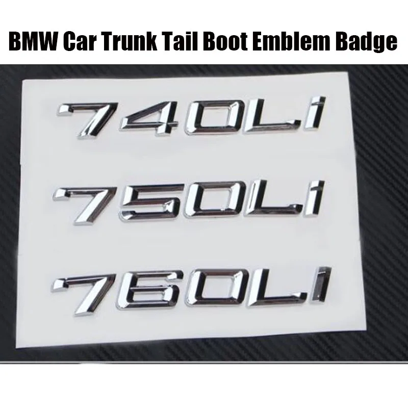  1set car Boot decor sticker car styling ABS For BMW 745i 730 740 750 760LI 7series car refit displa