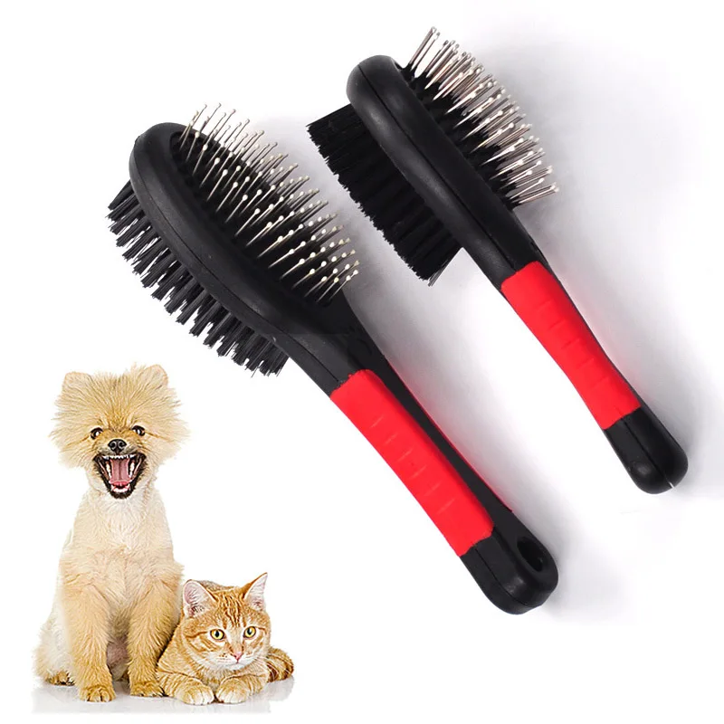 

Double Sided Pet Dog Cat Grooming Comb Professional Double Sided Pin Bristle Pet Brush for Dogs Cats Pet Grooming Supplies