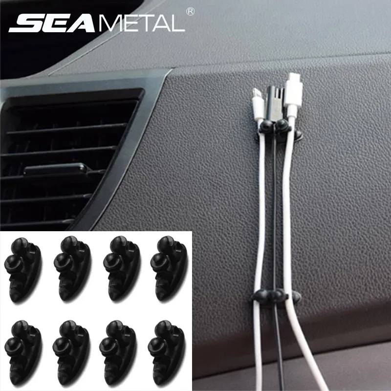 

8pcs Car Wire Clip Stickers Multifunction Cable Clips Adhesive Cable Organizer Car Wire Cord Clip Cable Holder Clamp Lines Fixer