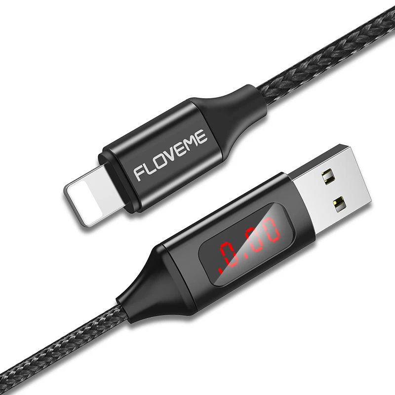 FLOVEME Lighting USB кабель для iPhone 7 XR XS MAX Быстрая зарядка зарядный кабель для iPad iOS 11 12 кабель передачи данных - Цвет: Черный