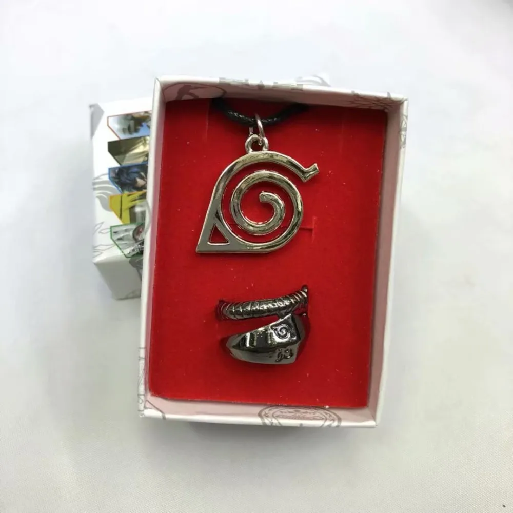 

2pcs/set Cartoon Naruto Hokage Ninja Akatsuki Sharingan Asuma Sasuke Kunai metal pendant alloy fashion toy necklace jewerly
