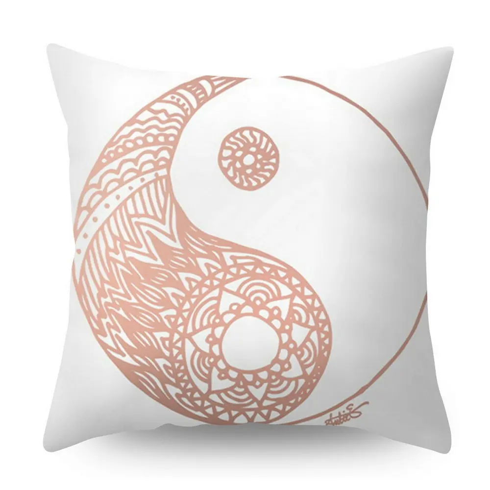 Чехол для подушки из розового золота с геометрическим ананасом, блестящая полиэфирная декоративная подушка для дивана, чехол для подушки, домашний декор 45x45 см - Цвет: style 5