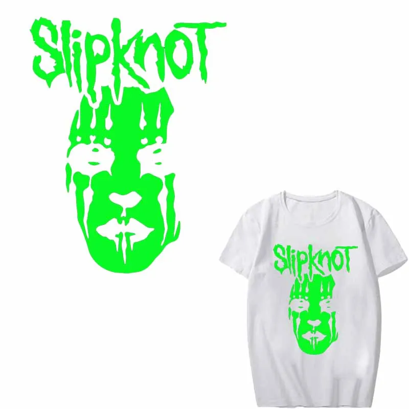 Светится в темноте светящаяся лента Slipknot Patch Iron on Transfer Punk Skull Patches для одежды DIY глажка наклейки термопресс