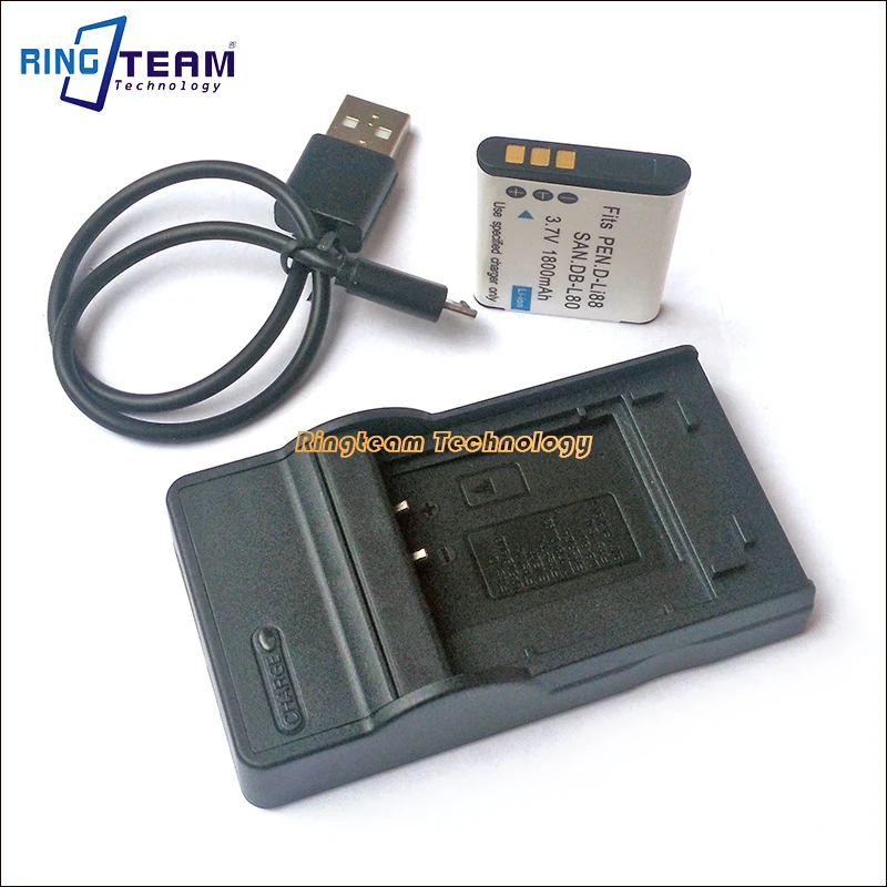 1x USB зарядное устройство и аккумулятор DB L80 Sanyo Xacti Camera Camcorder L80A CS1 DMX GH1 GH2 GH3 X1420 VPC