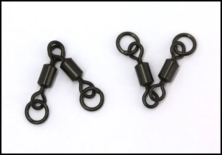 100 шт. Flexi Ring Swivel размер 8 матовые черные рыболовные снасти для карпа большие