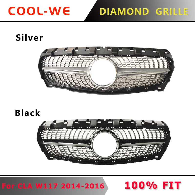 

For Mercedes Benz for W117 CLA CLASS Diamond Style Front Bumper Grill CLA180 CLA200 CLA250 CLA45 2013-2019