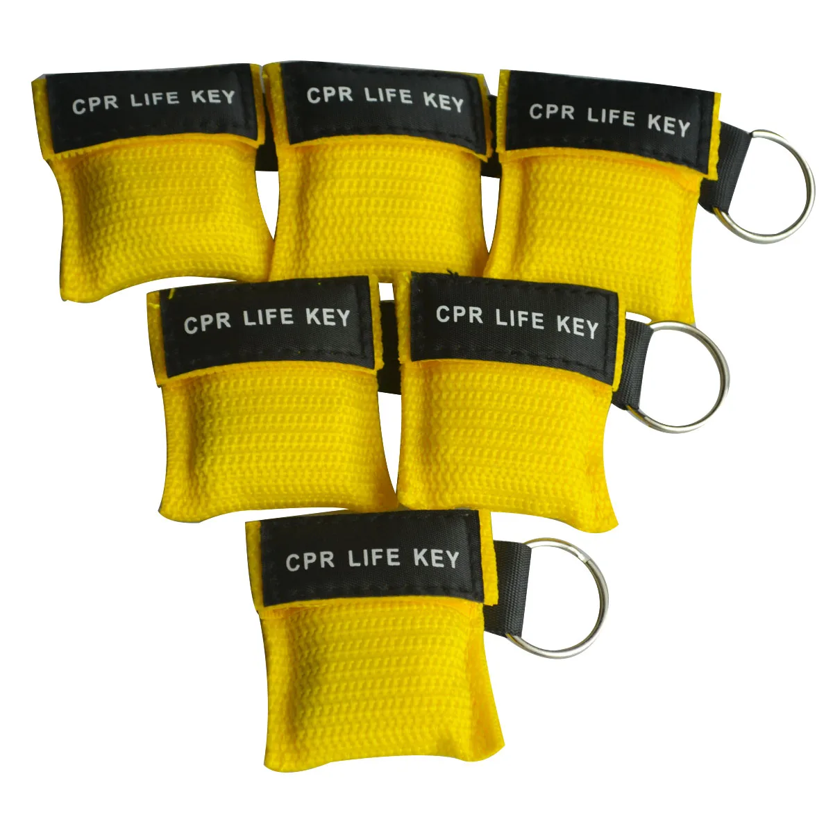 

500Pcs/Lot CPR Resuscitator Mask CPR Life Key Emergency Face Shield Free Breathing Barrier With One-way Valve Yellow Color