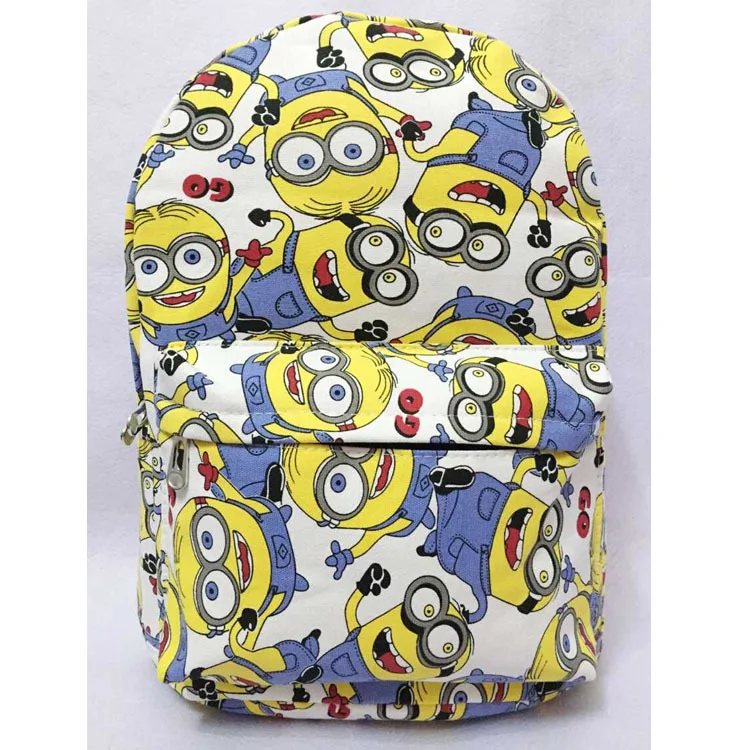 2019 Despicable Me Minion Cute Canvas Cartoon Adult Backpack School Bag Free Shipping | Багаж и сумки