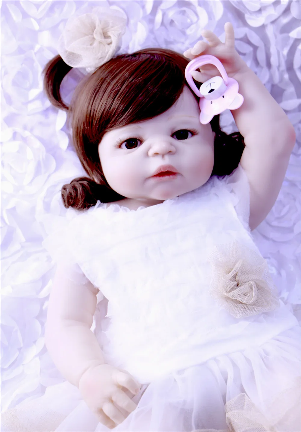 Настоящее силикона Reborn Baby Menina жив 23 ''для новорожденных девочек куклы полное