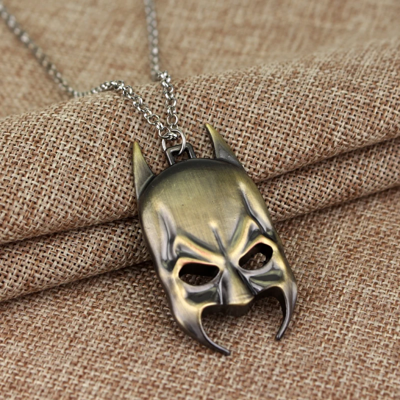 Batman Necklace Bat Men Black Golden Mask Kolye Pendant necklace maix