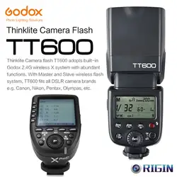 Godox TT600 GN60 вспышка для фотокамер Speedlite HSS 1/8000 s Камера Вспышка Speedlite + 2,4 г Беспроводной X Системы электронных сигарет, Современная замена, Xpro-F