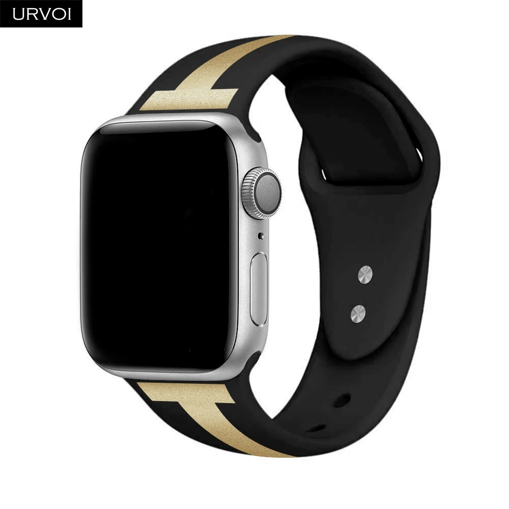 

URVOI Sport band for apple watch series 4 3 2 1 strap for iWatch T printing Soft Silicone Replacement band adapter 38 40 42 44mm