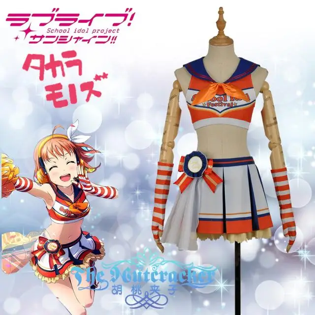 Аниме Love Live! Sunshine Takami Chika черлидер Униформа вечерние платья Косплей Костюм для