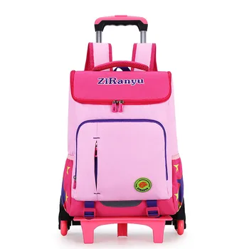 

Grades 3-6 waterproof Removable Children School Bags With 2/6 Wheels Kids Trolley Schoolbag Book Bags boys girls Backpack