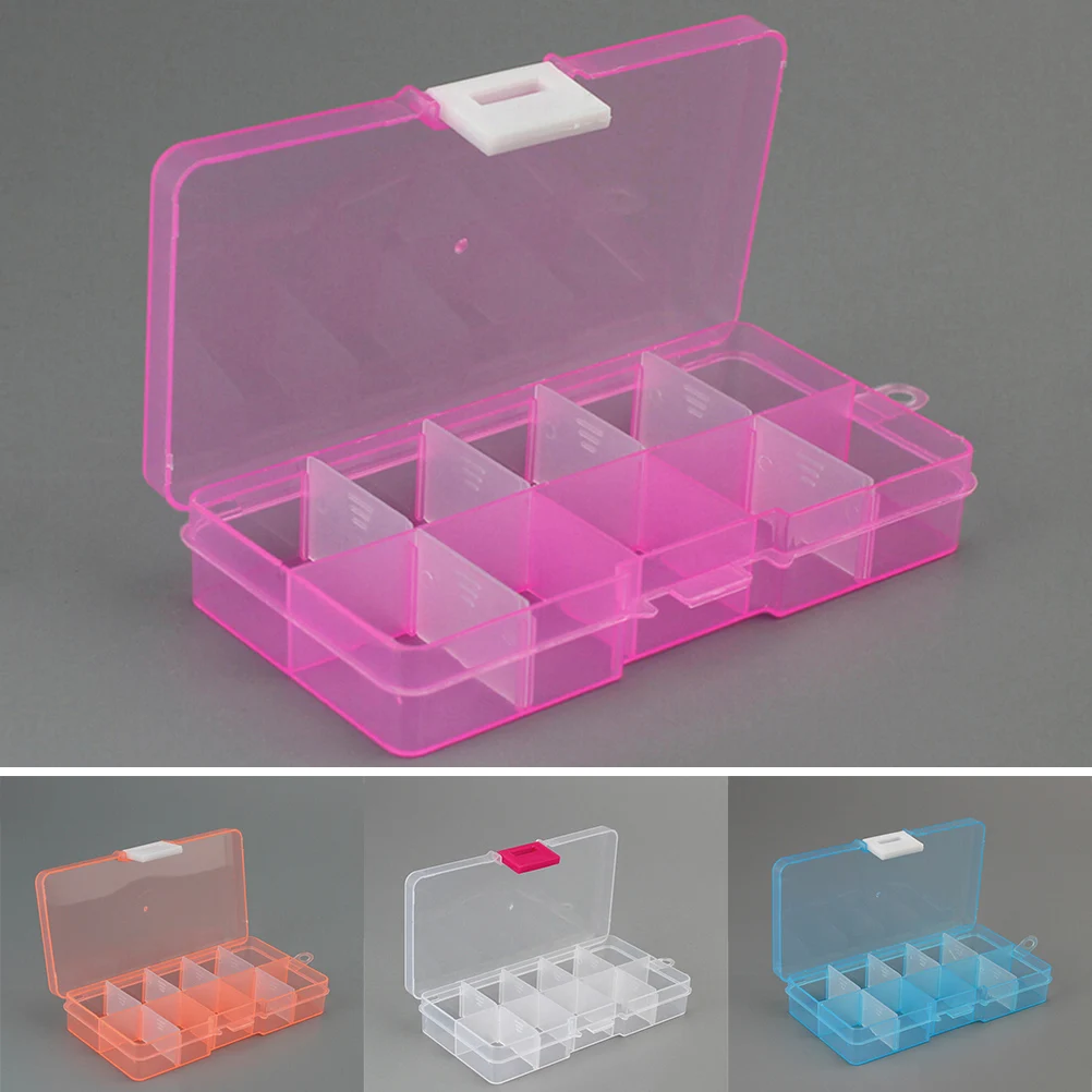 1Pc Multicolor 10 Slots Jewelry Packaging Boxes Plastic Package Display Beads Storage | Багаж и сумки