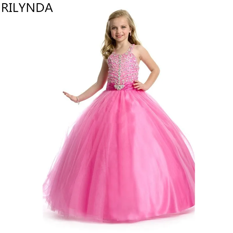 

New Ball Gown Kids Sequin Flower Girls Dress Kids Pageant Party Wedding Ball Gown Prom Princess Formal Occassion Girls Dress