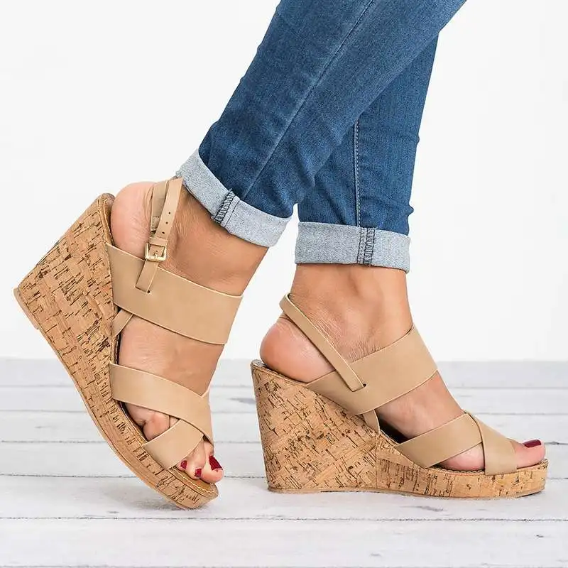 

WENYUJH Summer Women Wedges Sandals Peep Toe Shoes High Heels Height Increasing Beach Ladies Pumps Casual Platform Footwear