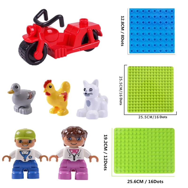 

Single Sale Big Particle Diy Building Block Accessories Baseplate Compatible With Duploed Base Plates Toys For Children Gift