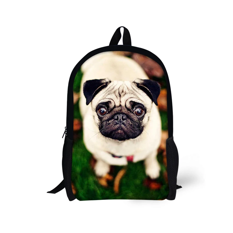 Детские рюкзаки в стиле преппи Kawaii Puppy Pug Bulldog Dogs школьный рюкзак с принтом для