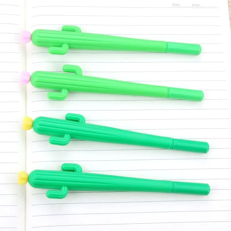 100 шт корейские Творческие маленькие свежие в форме кактуса милые нейтральные ручки для студентов с черной ручкой для воды Kawaii школьные принадлежности канцелярские принадлежности